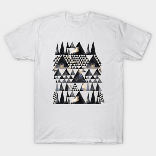 Geo Scandi Black Triangles Gold T-Shirt